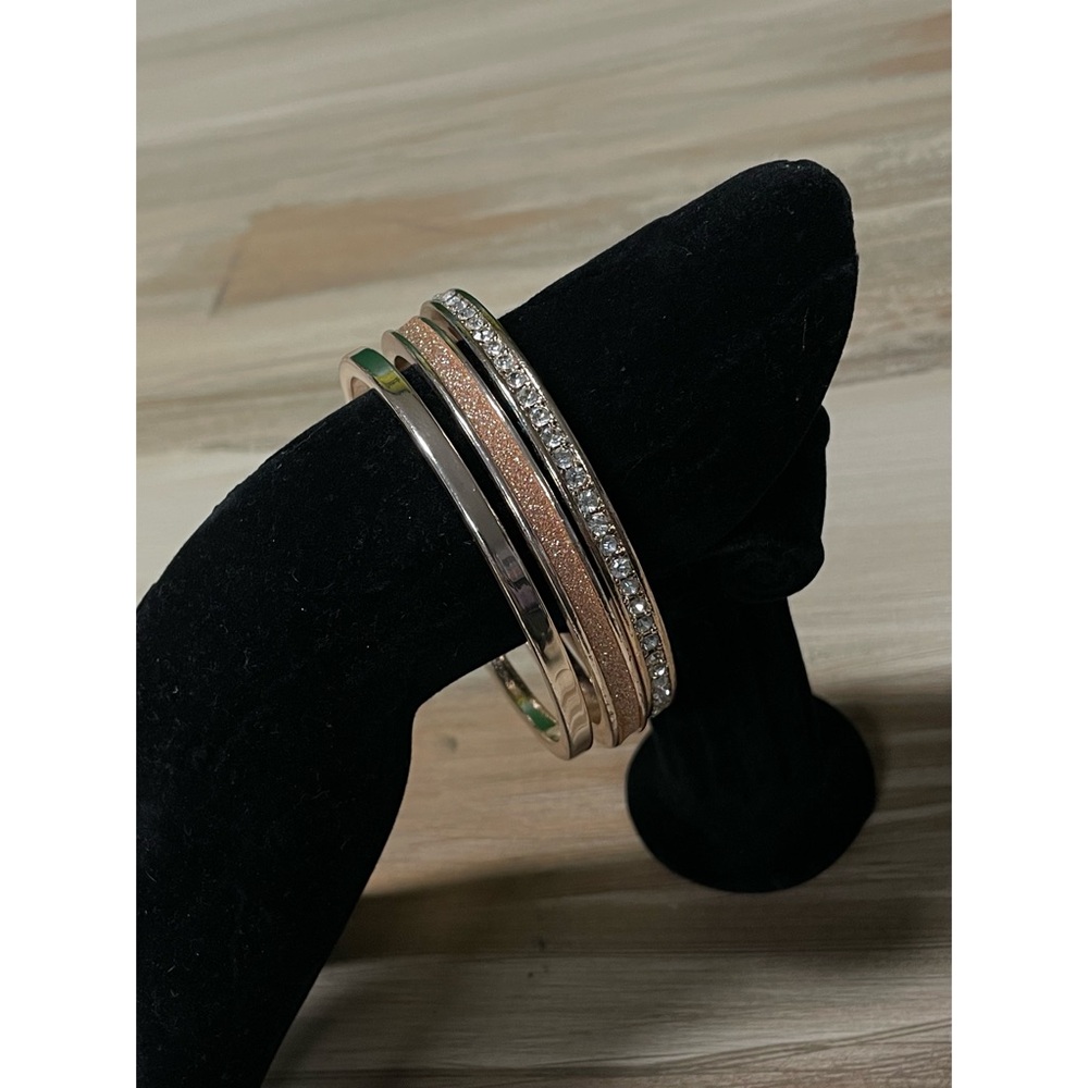 Set of 3 Metal Bangle Bracelets